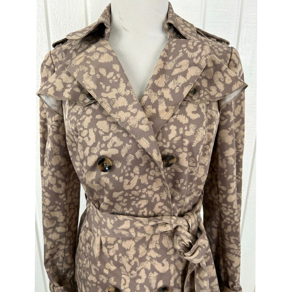 Daughters of the Liberation Leopard Print Trench Coat Belted Jacket 6 - Picture 4 of 8